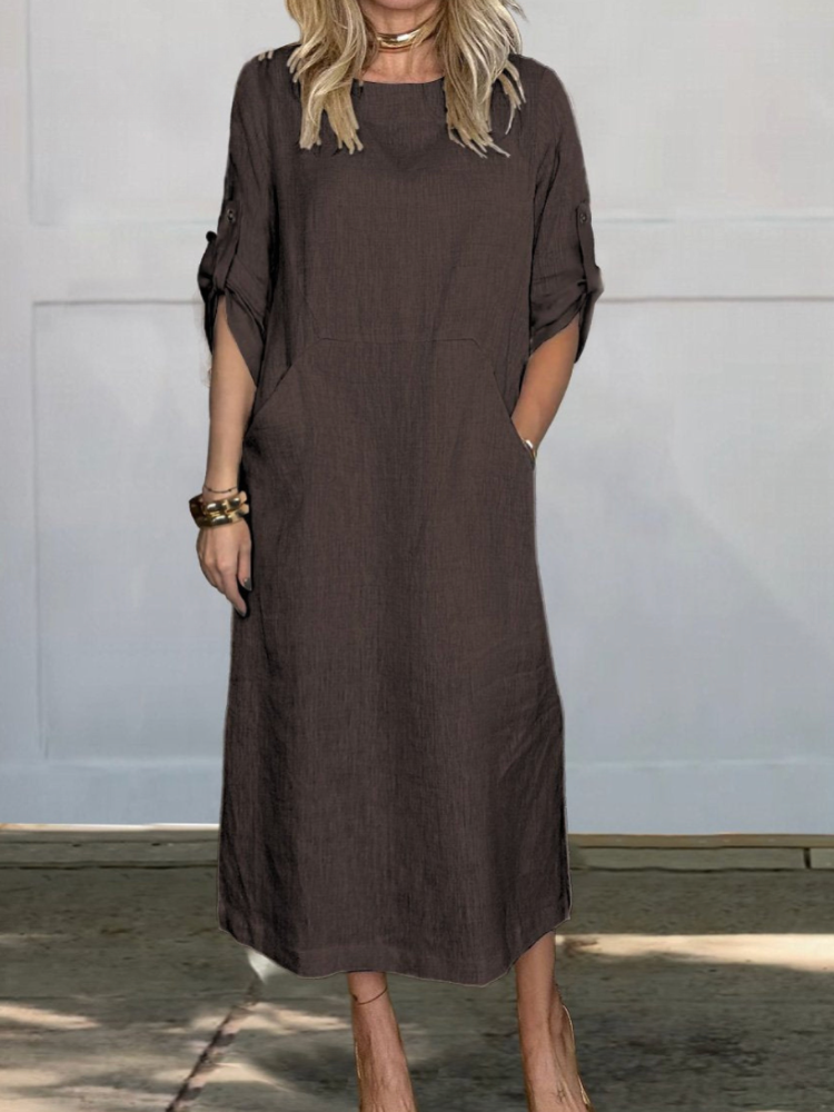 THE ELLERAY | COMFORT LINEN POCKET DRESS