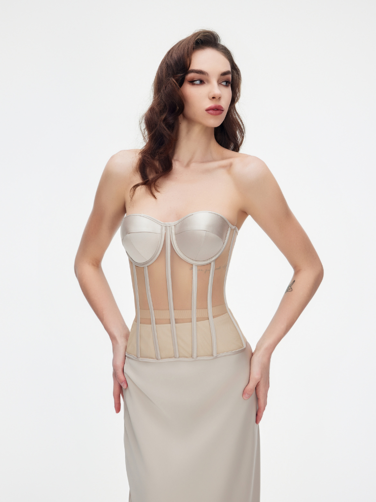 THE EVELINA | ELEGANT MESH CORSET TOP