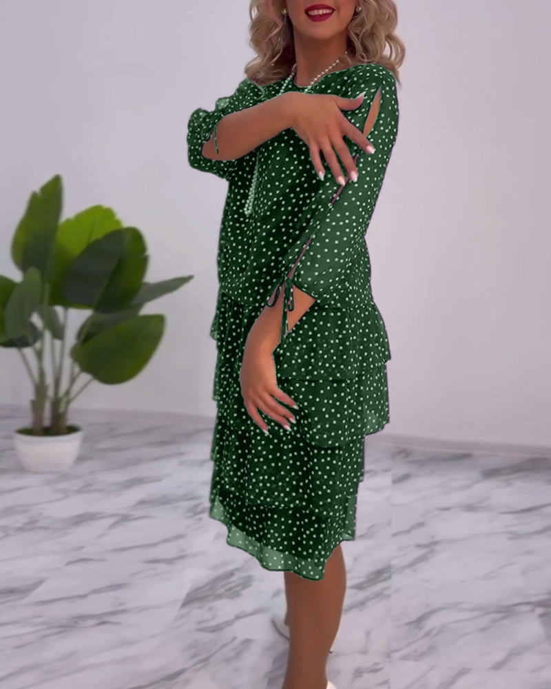 THE DELPHINE | LAYERED POLKA DOT DRESS