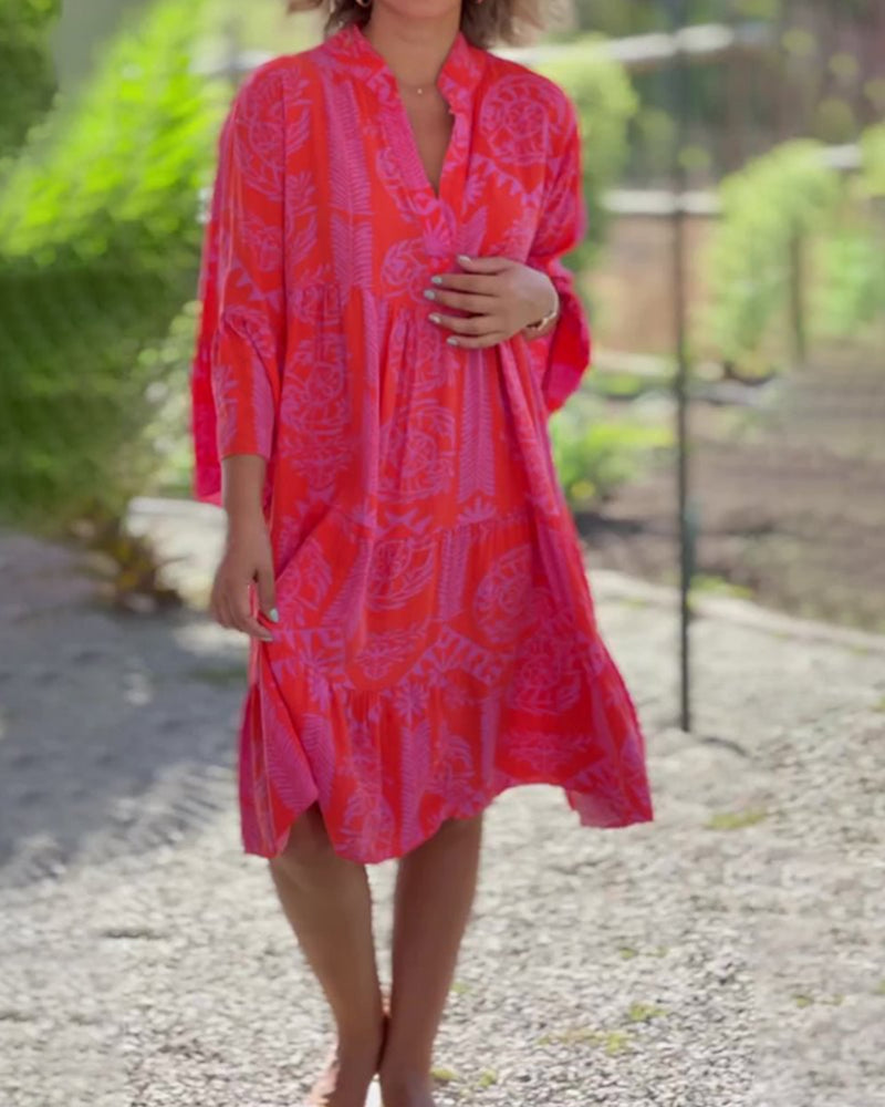 THE AYLA | BOHO GEOMETRIC PRINT DRESS