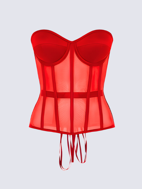 THE EVELINA | ELEGANT MESH CORSET TOP