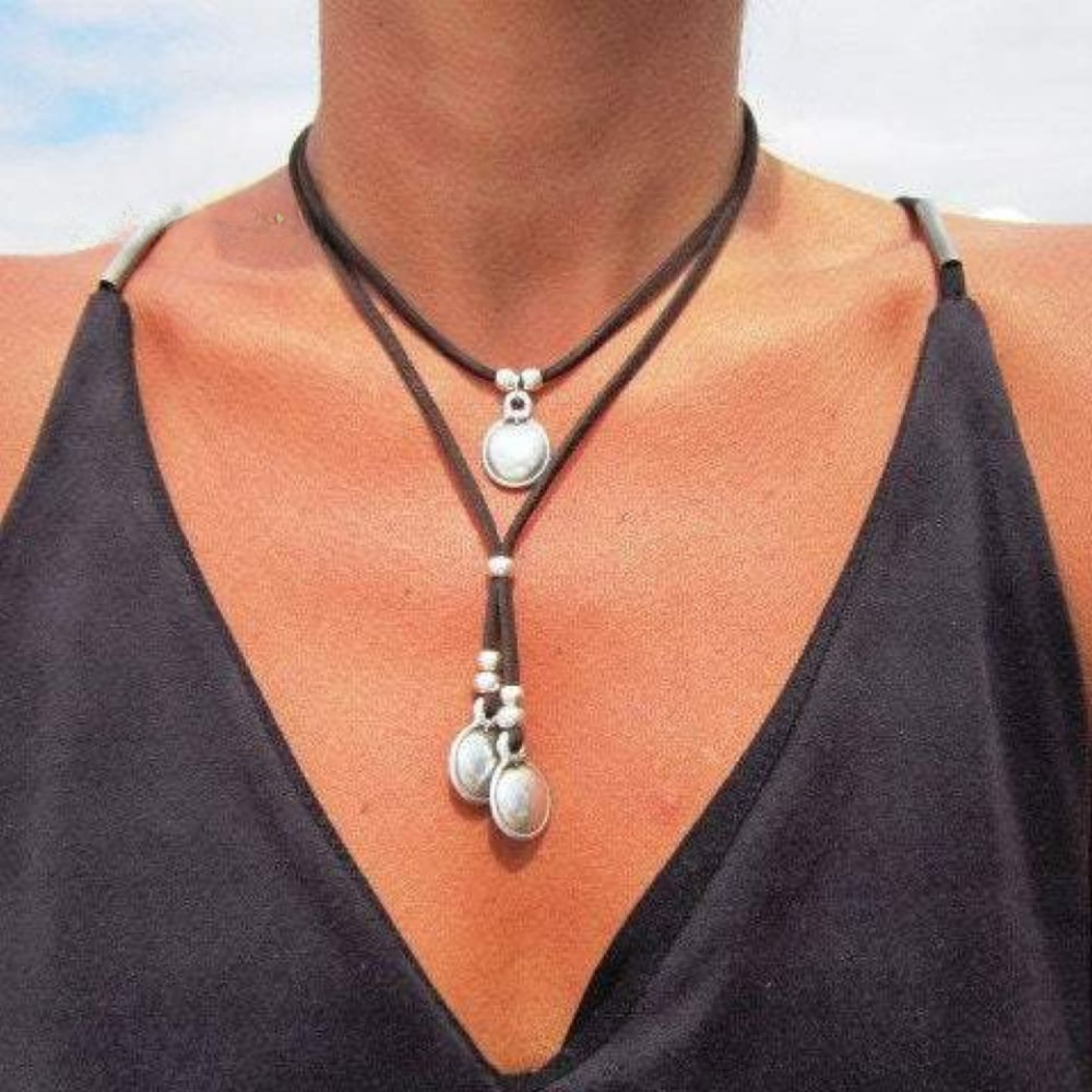 THE AYANI | DOUBLE LAYER VINTAGE PENDANT NECKLACE