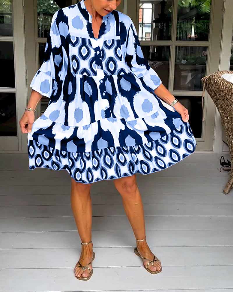 THE LIA | PRINTED 3/4 SLEEVE DRESS