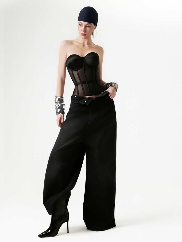 THE EVELINA | ELEGANT MESH CORSET TOP