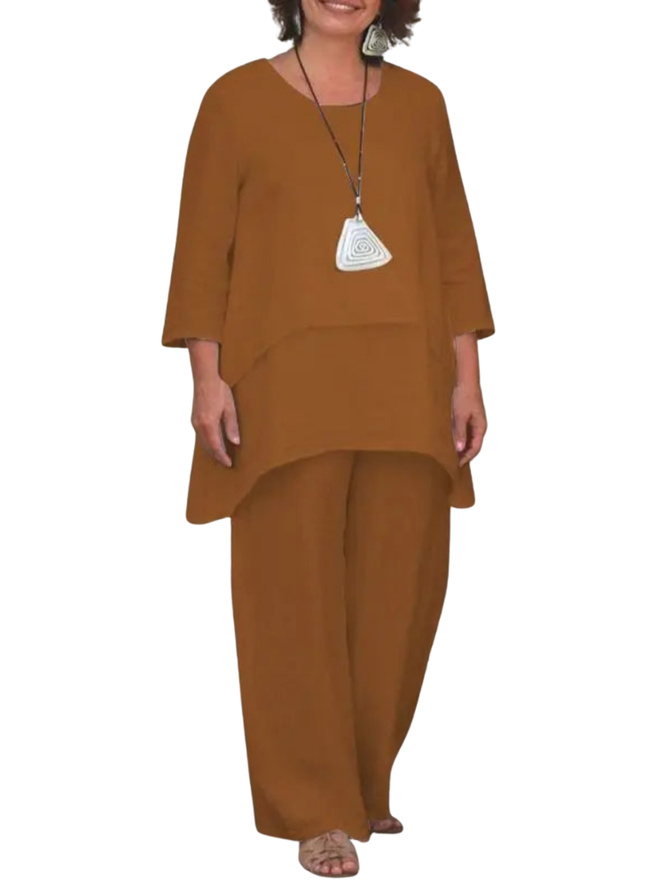 THE LIVIA | IRREGULAR LINEN TWO-PIECE SET