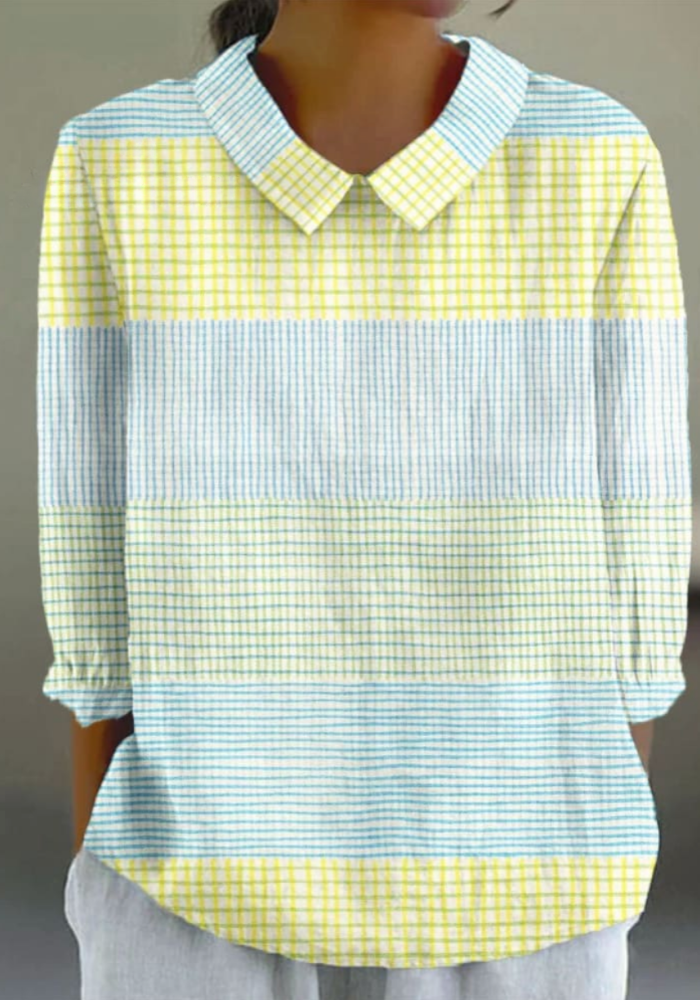 THE ZENARA | VINTAGE GEOMETRIC LINEN SHIRT
