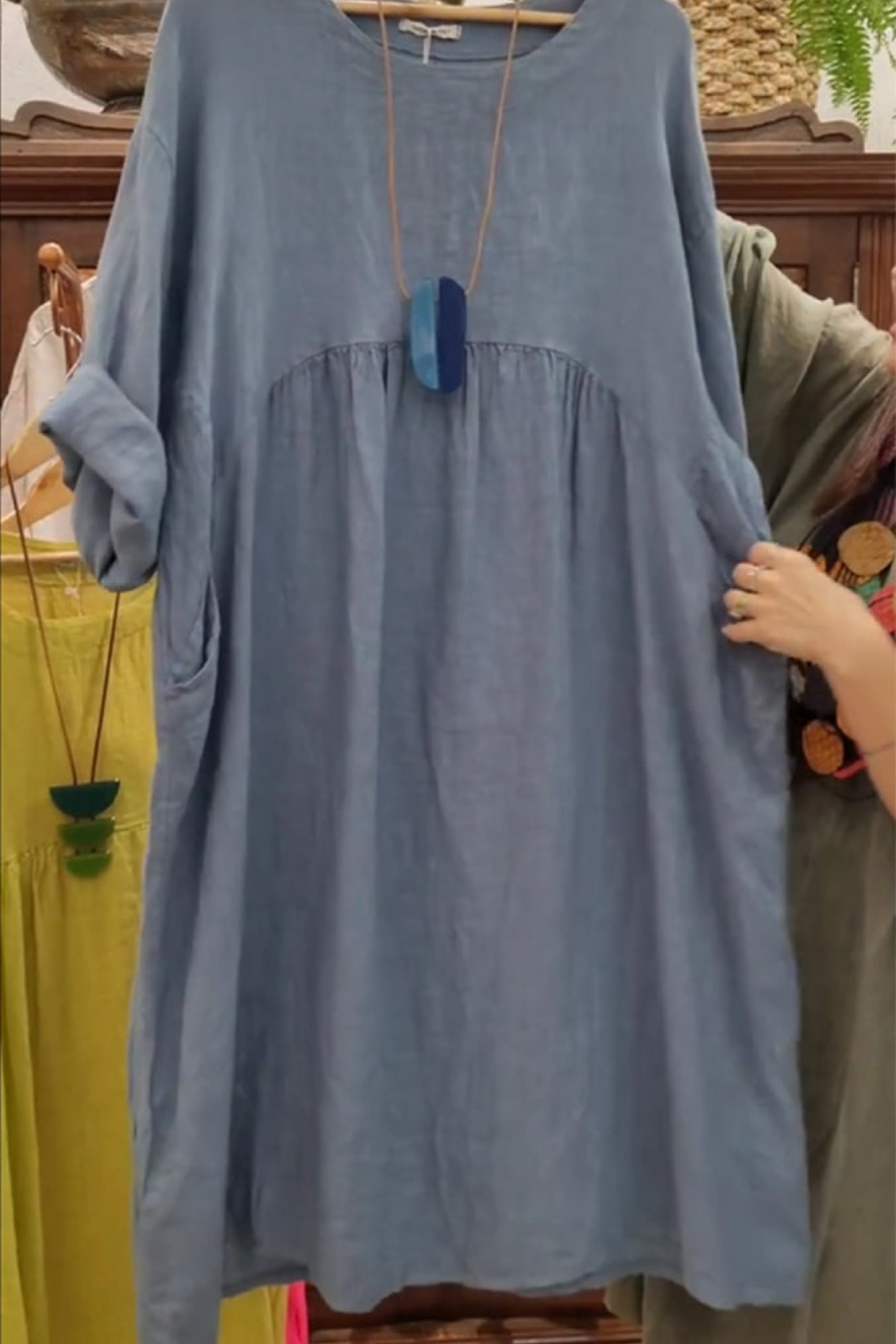 THE LORELEI | COTTON-LINEN POCKET DRESS