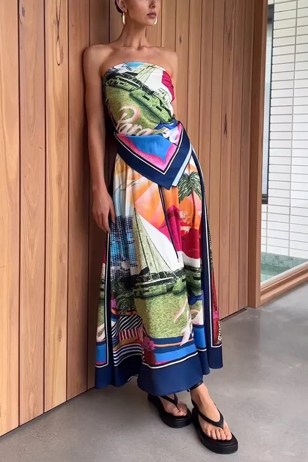 THE SEASIDE | SATIN LOOSE MAXI SKIRT SET