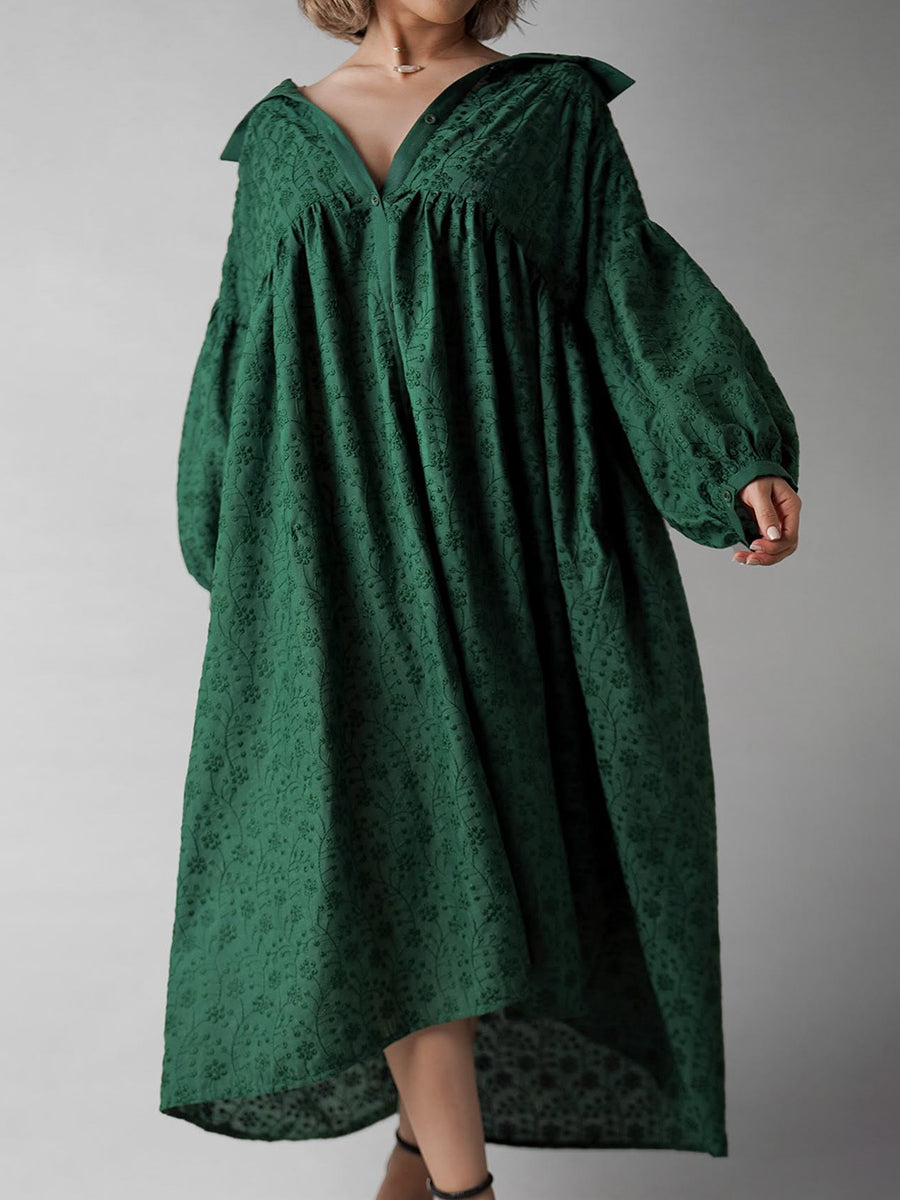 THE ELARIE | LINEN EMBROIDERED SHIRT DRESS
