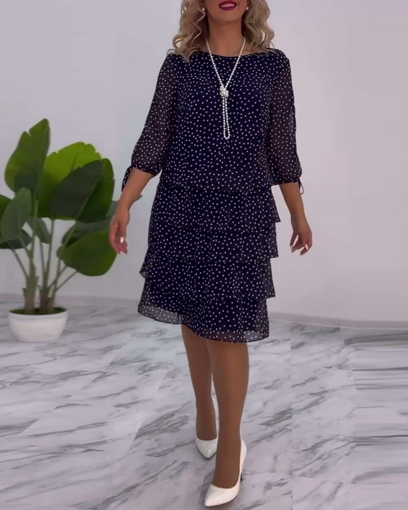 THE DELPHINE | LAYERED POLKA DOT DRESS