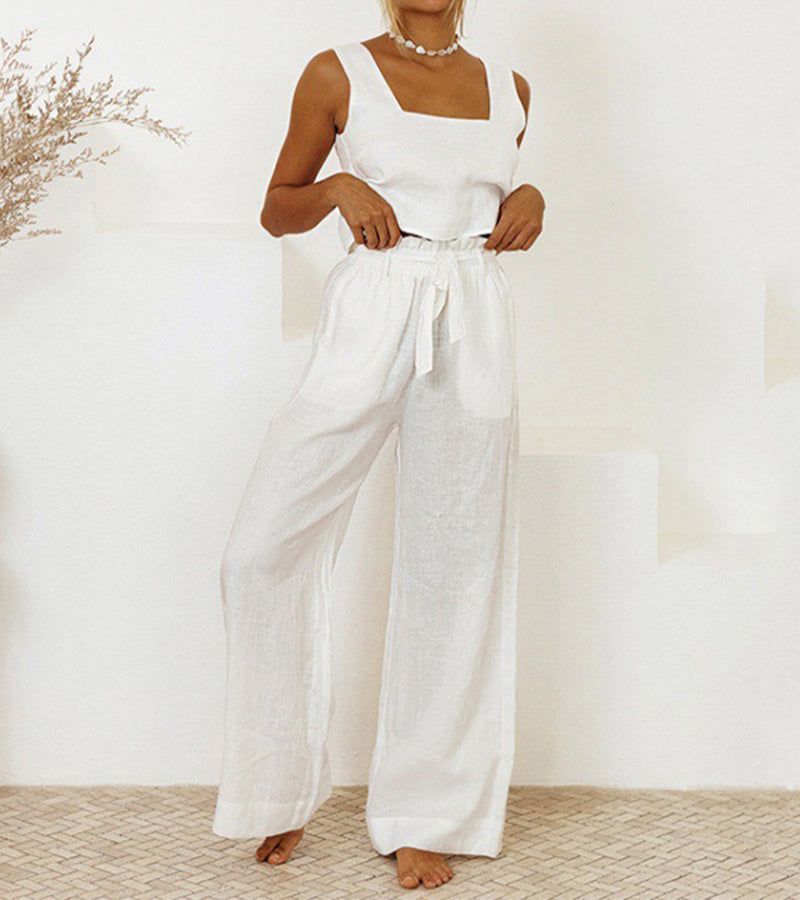 THE MEGAN | MINIMALIST TOP AND WIDE LEG PANTS SET