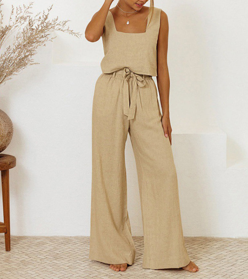 THE MEGAN | MINIMALIST TOP AND WIDE LEG PANTS SET