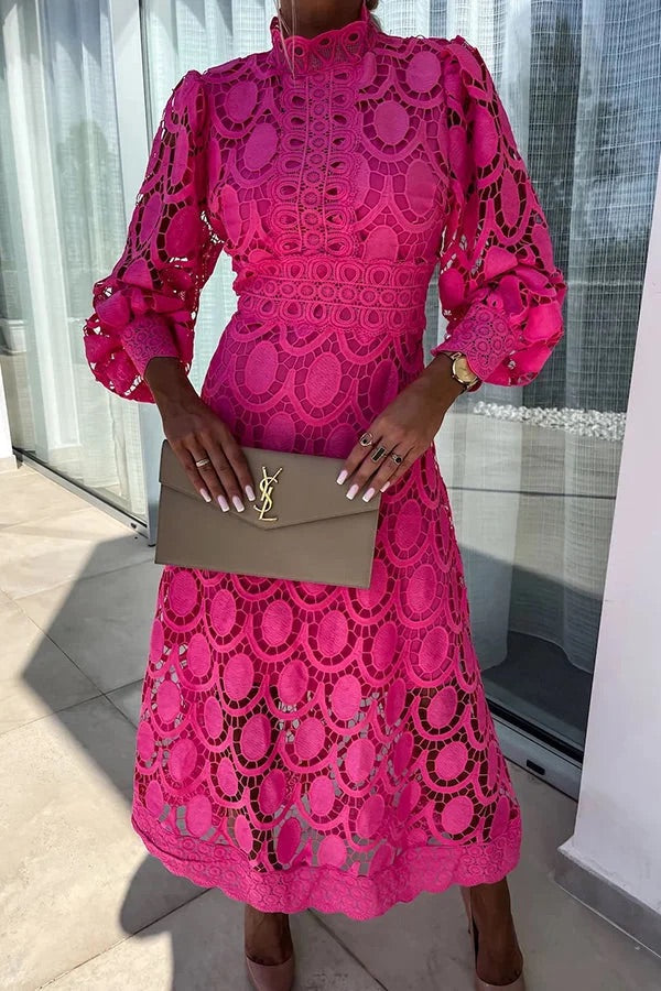 THE AMARIS | CROCHET LACE MIDI DRESS