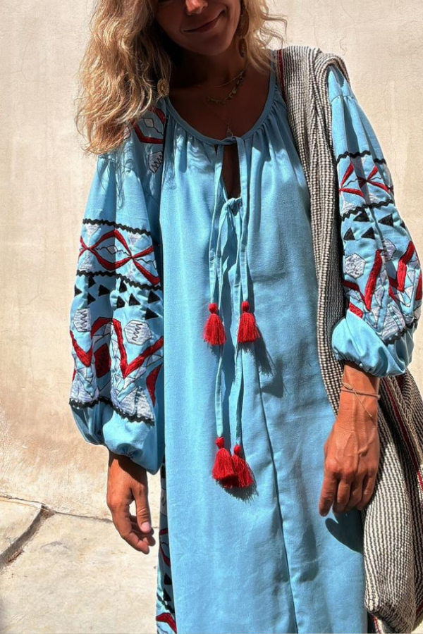 THE DANA | ETHNIC RETRO PRINT LONG SKIRT