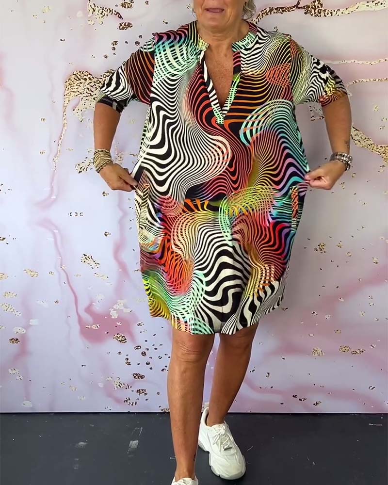 THE BELEN | COLOURFUL V-NECK DRESS
