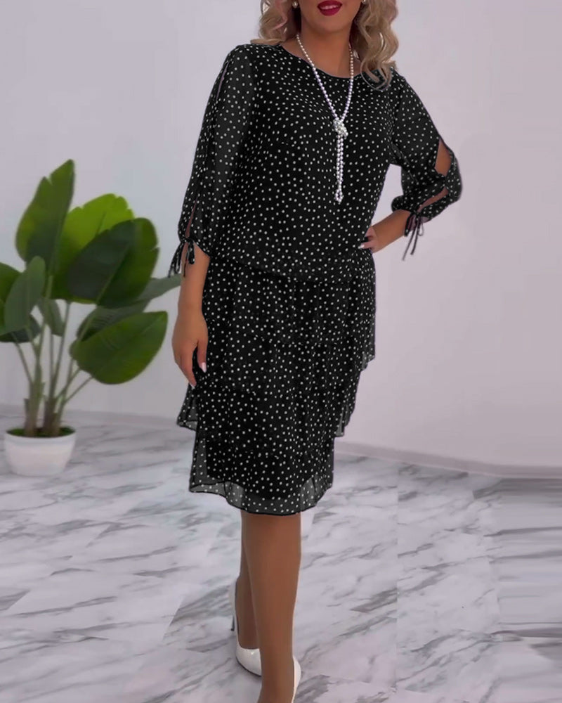 THE DELPHINE | LAYERED POLKA DOT DRESS