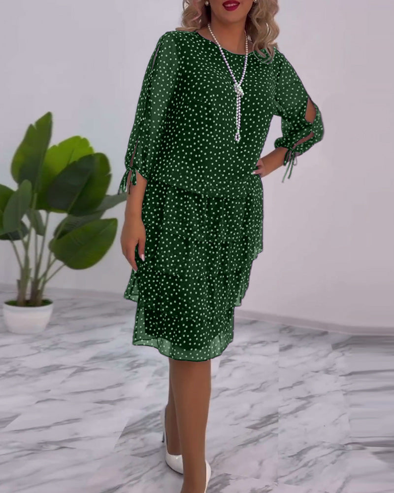 THE DELPHINE | LAYERED POLKA DOT DRESS
