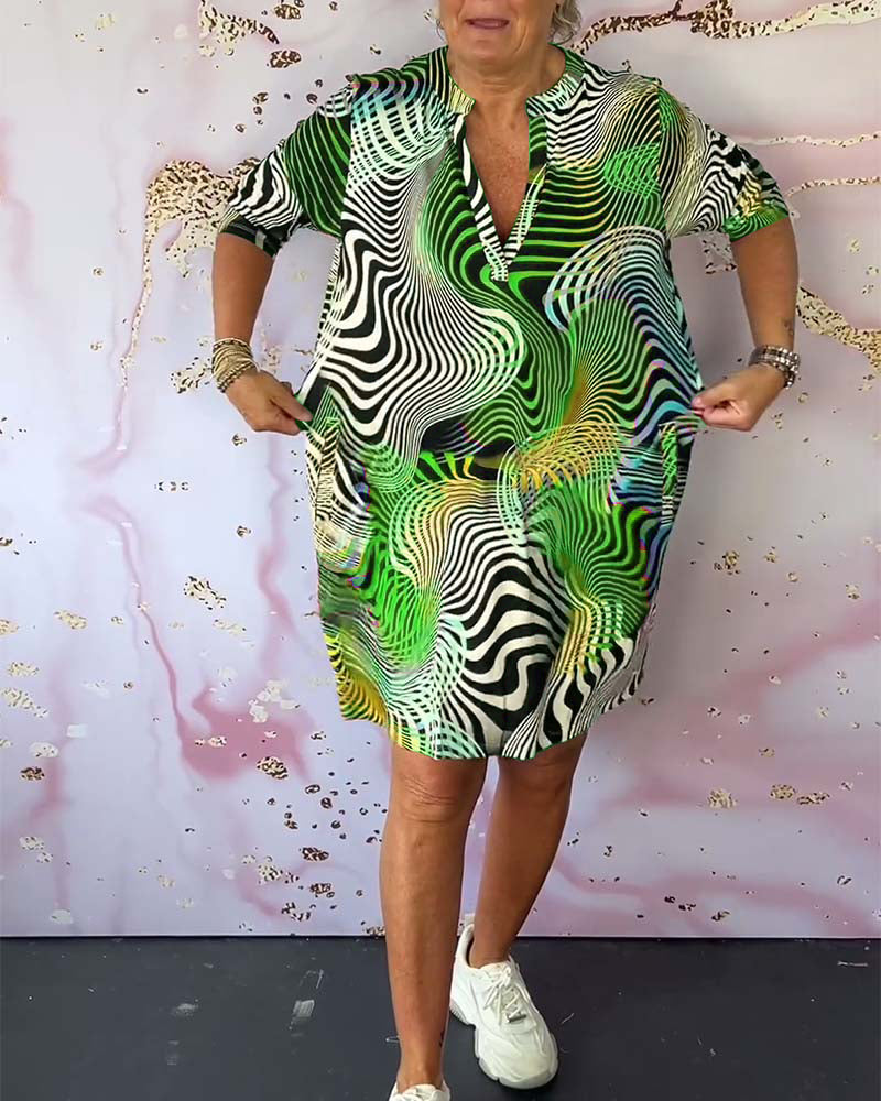 THE BELEN | COLOURFUL V-NECK DRESS
