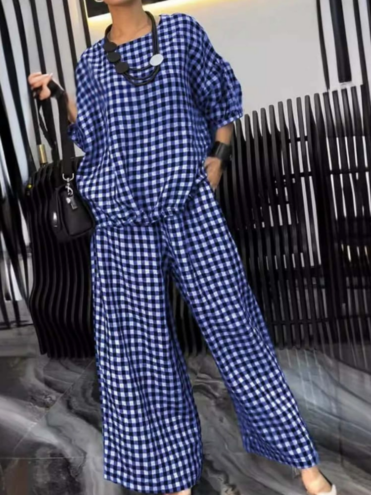 THE LORIEN | CHECKED RELAXED COTTON SET