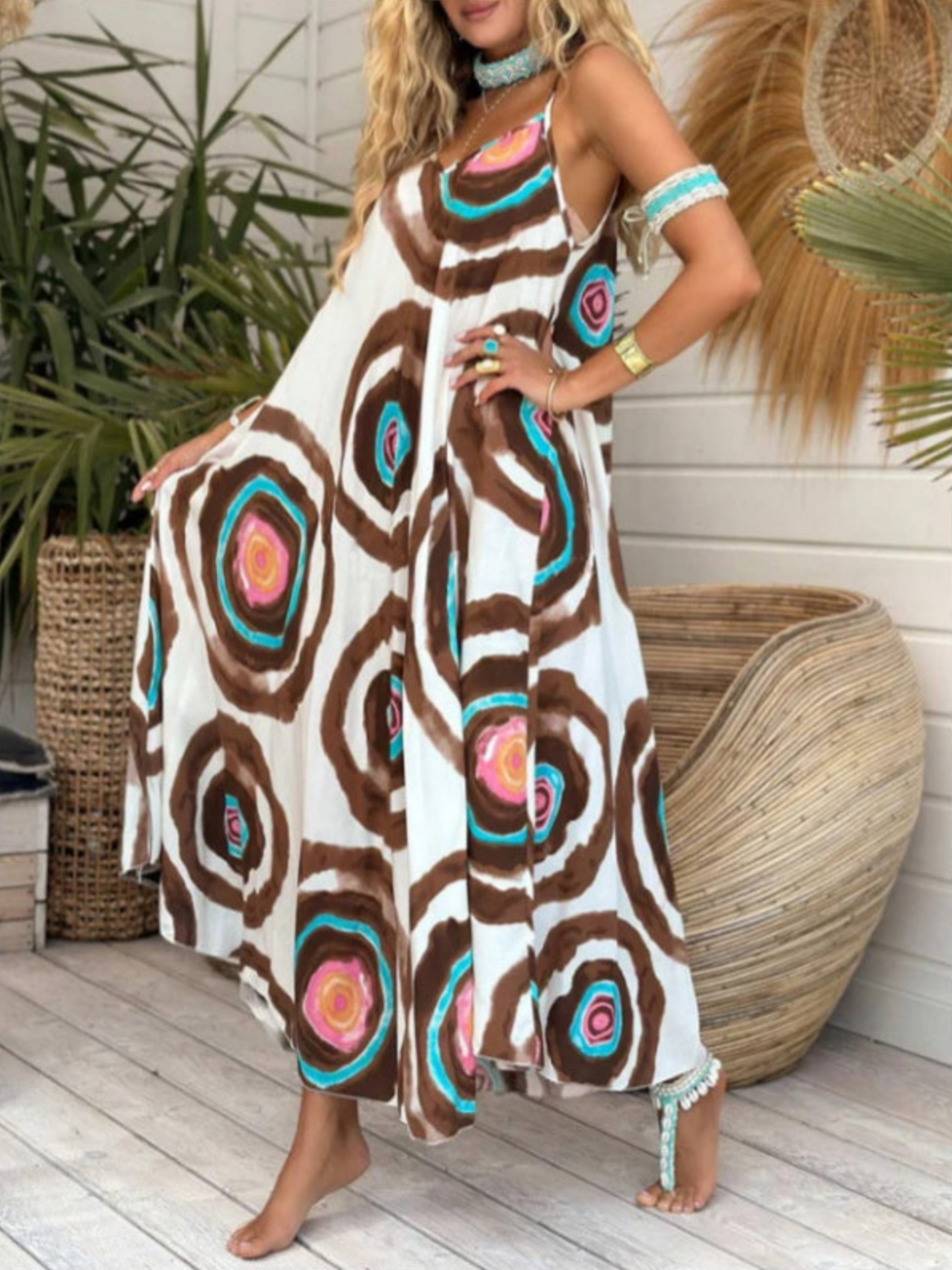 THE SIENNA | BOHO SPAGHETTI STRAP FLOW DRESS