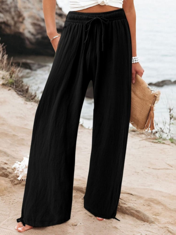 THE MAELYN | COTTON & LINEN WIDE LEG CASUAL PANTS