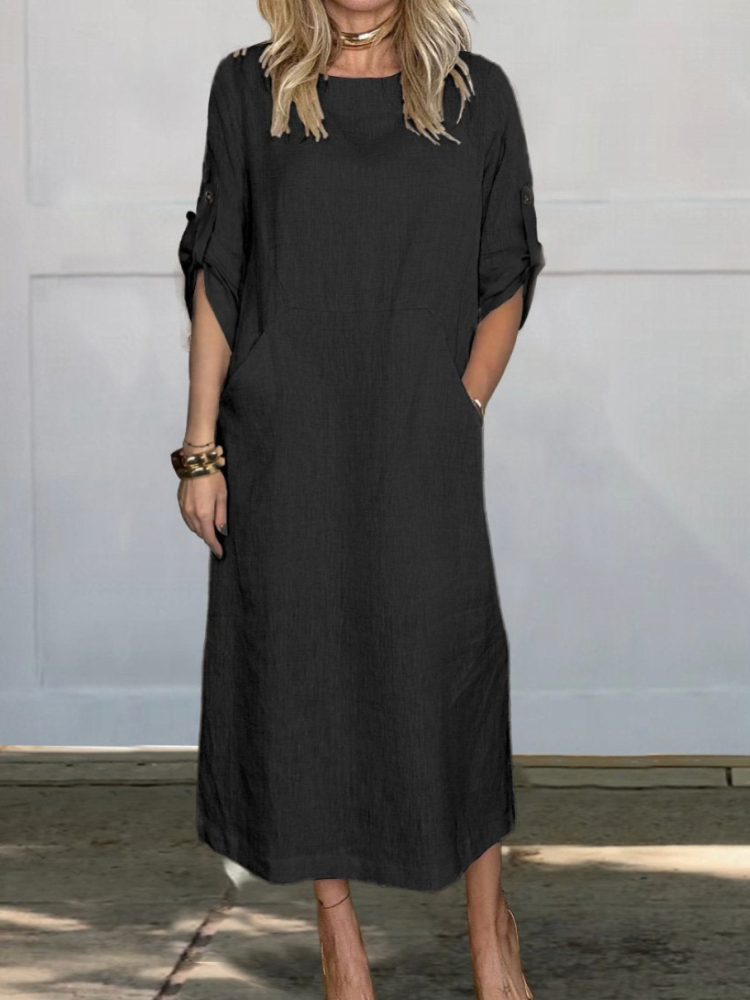 THE ELLERAY | COMFORT LINEN POCKET DRESS