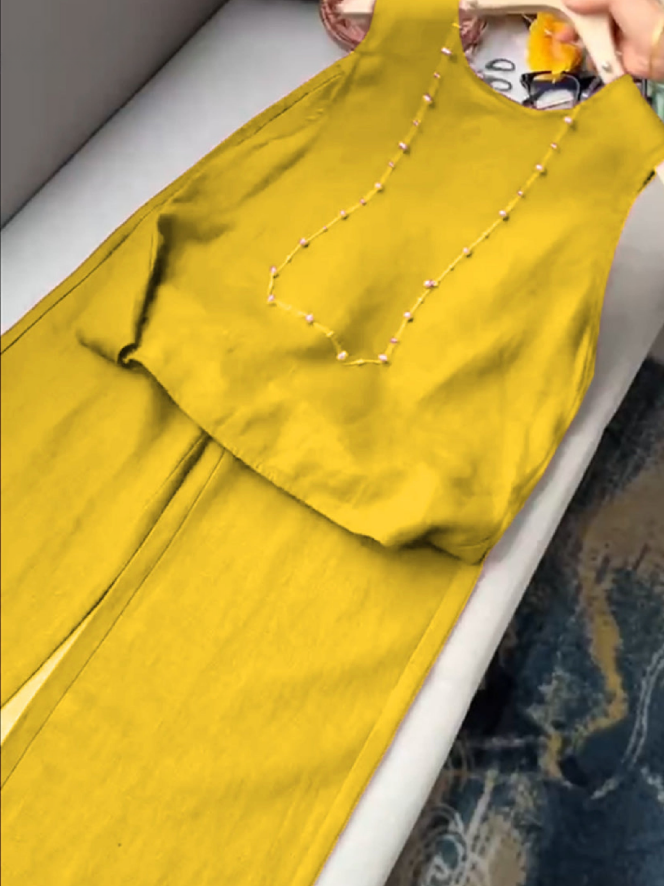 THE EVARA | COTTON LINEN VEST & PANTS SET