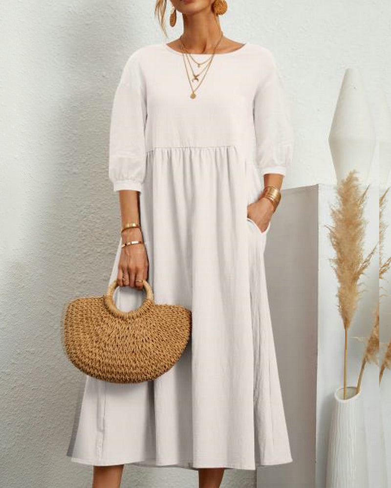 THE NOOR | COTTON-LINEN BLEND DRESS