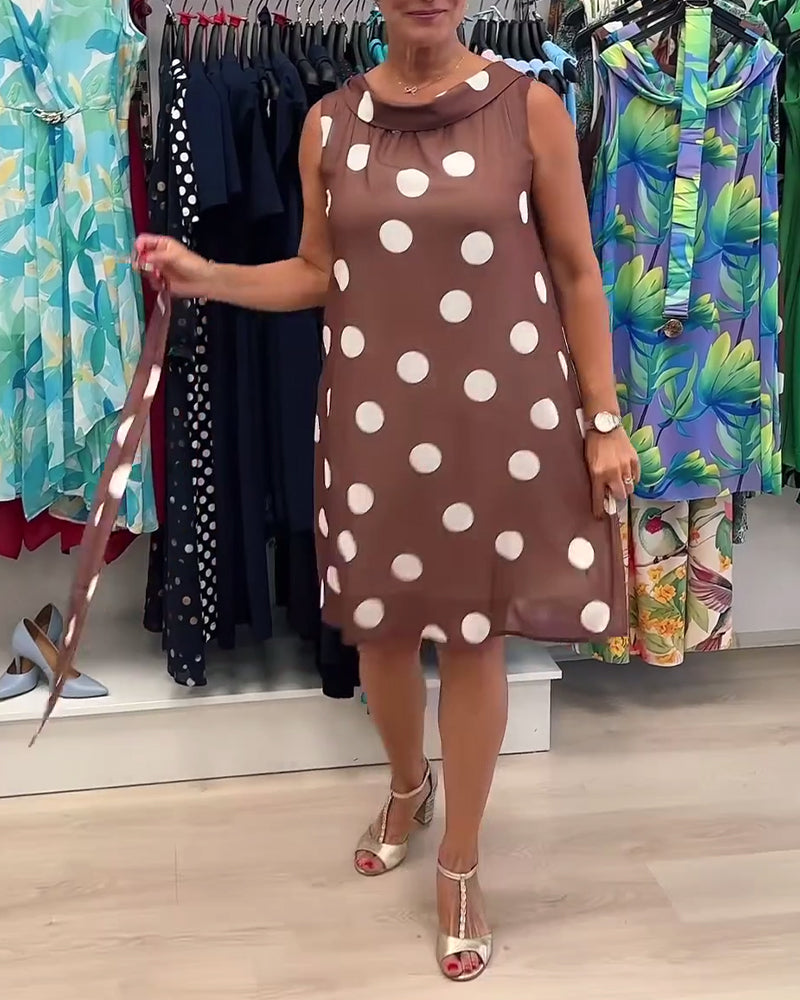 THE LUCINNE | SLEEVELESS POLKA DOT DRESS