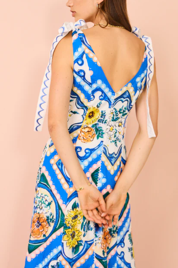 THE DALE | TIE SHOULDER MAXI DRESS