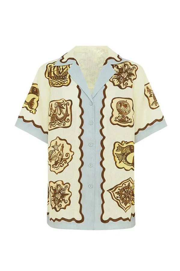 THE VICTORIA | LINEN BUTTON OVERSIZED BLOUSE