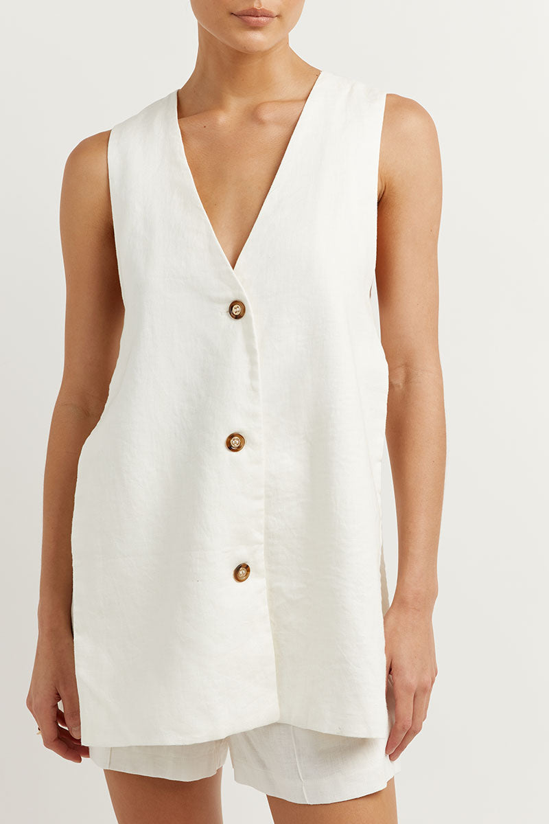THE FIONA | SLEEVELESS BUTTON-UP SET