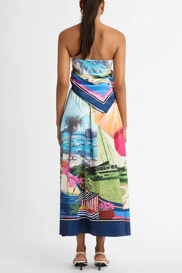 THE SEASIDE | SATIN LOOSE MAXI SKIRT SET