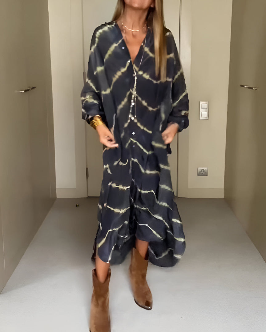 THE SERENA | BOHO STRIPE MAXI DRESS