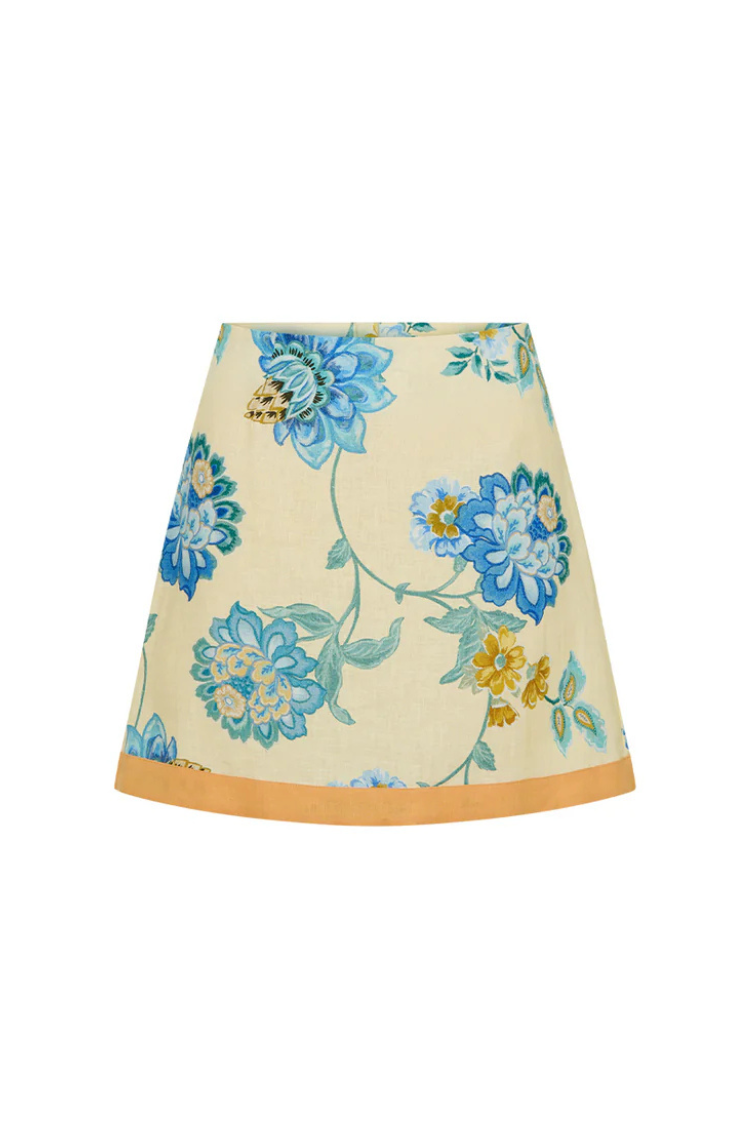 THE GISELLE | LINEN BLEND SHIRT AND ZIPPER MINI SKIRT SET