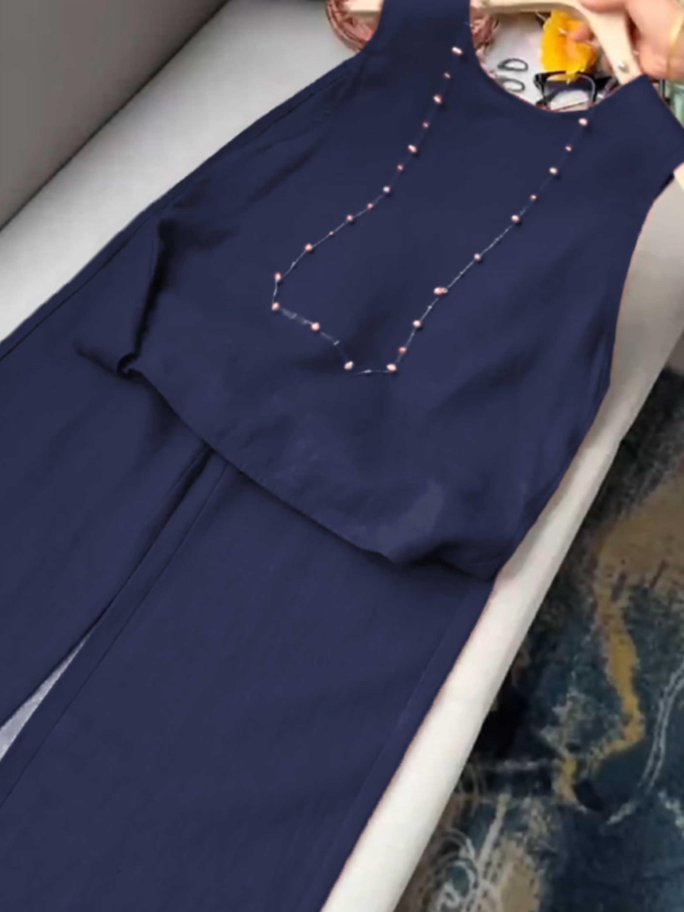 THE EVARA | COTTON LINEN VEST & PANTS SET