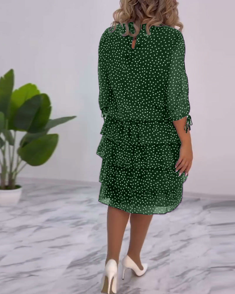 THE DELPHINE | LAYERED POLKA DOT DRESS