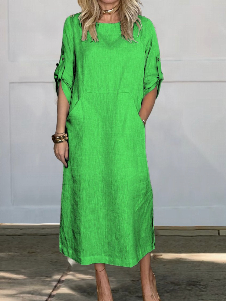 THE ELLERAY | COMFORT LINEN POCKET DRESS
