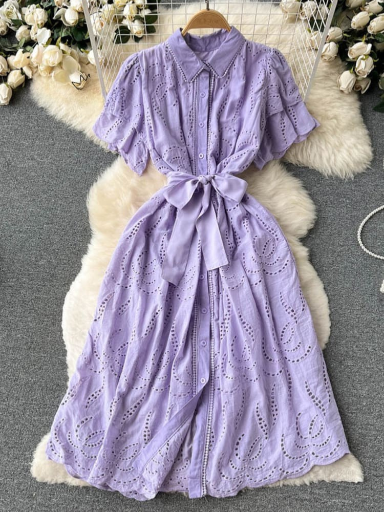 THE CALISE | EMBROIDERED COTTON DRESS