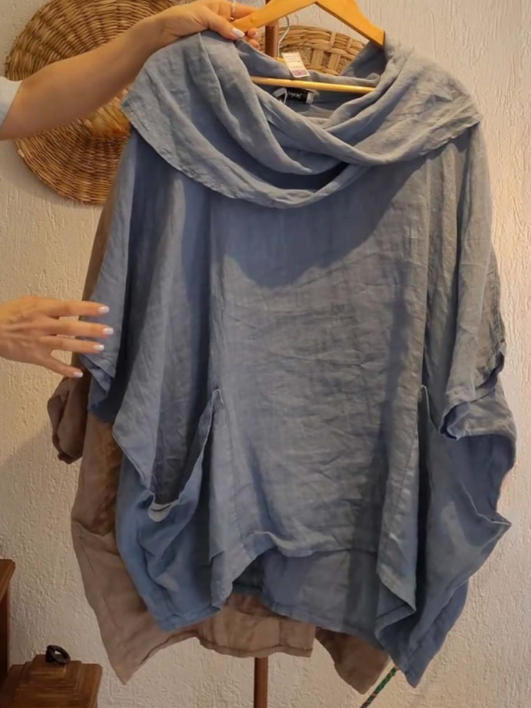 THE ELOISE | RELAXED LINEN POCKET TOP