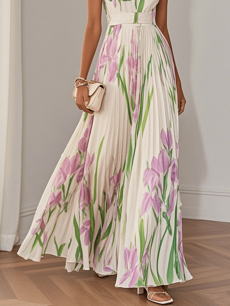 THE ALINOR | FLORAL CHIFFON MAXI DRESS
