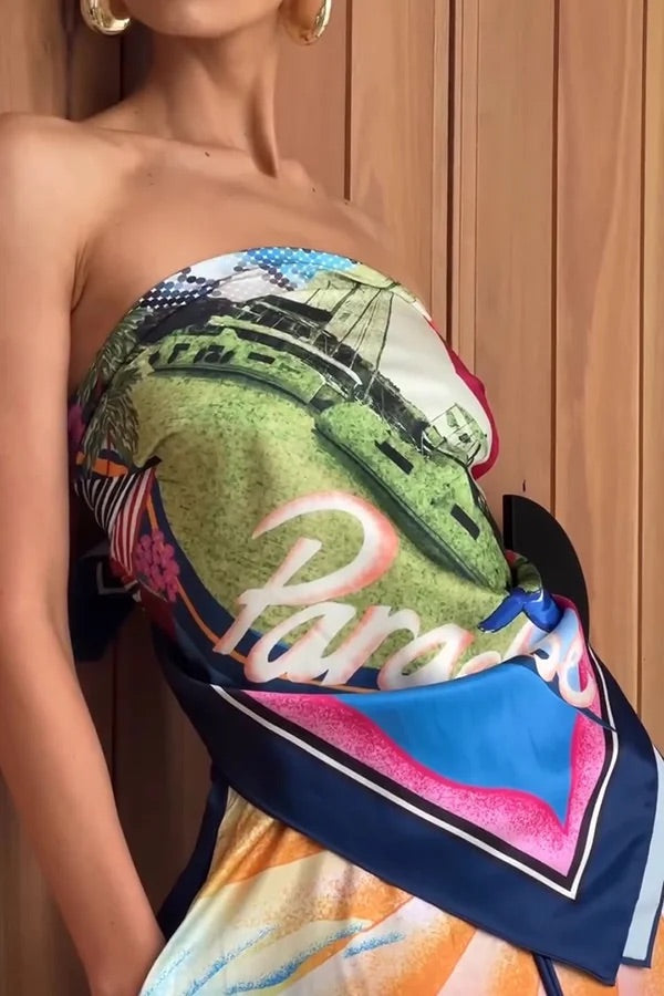 THE SEASIDE | SATIN LOOSE MAXI SKIRT SET
