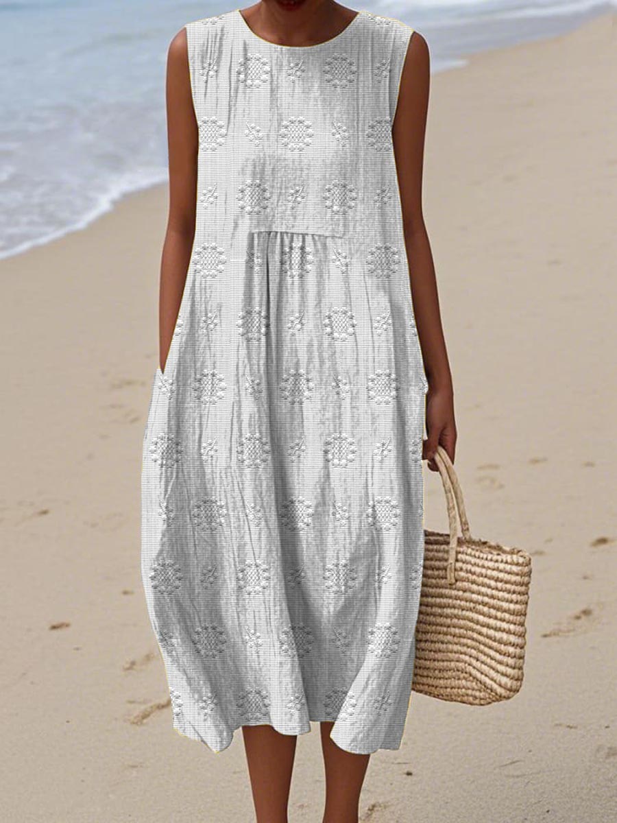 THE ROSE | ELEGANT SLEEVELESS DRESS WITH POCKETS