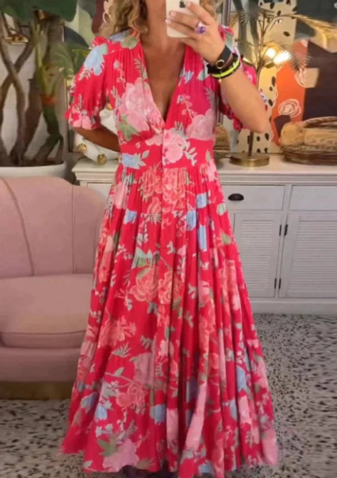THE ELIANNE | FLOWY FLORAL MAXI DRESS