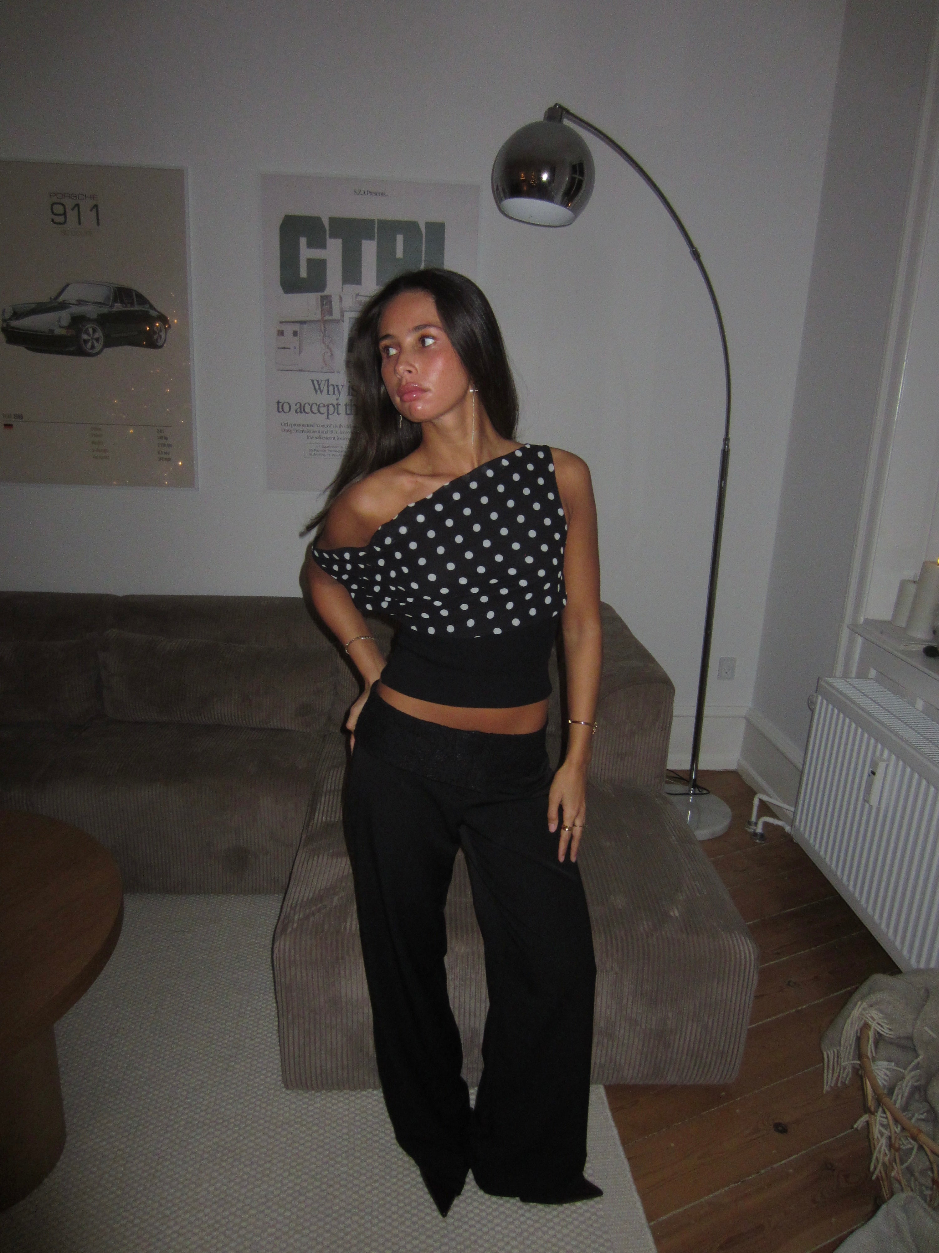 THE ELLA | MONOCHROME POLKA DOT TOP