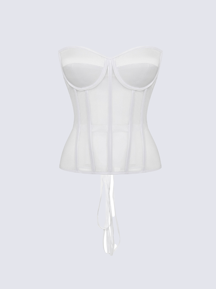 THE EVELINA | ELEGANT MESH CORSET TOP