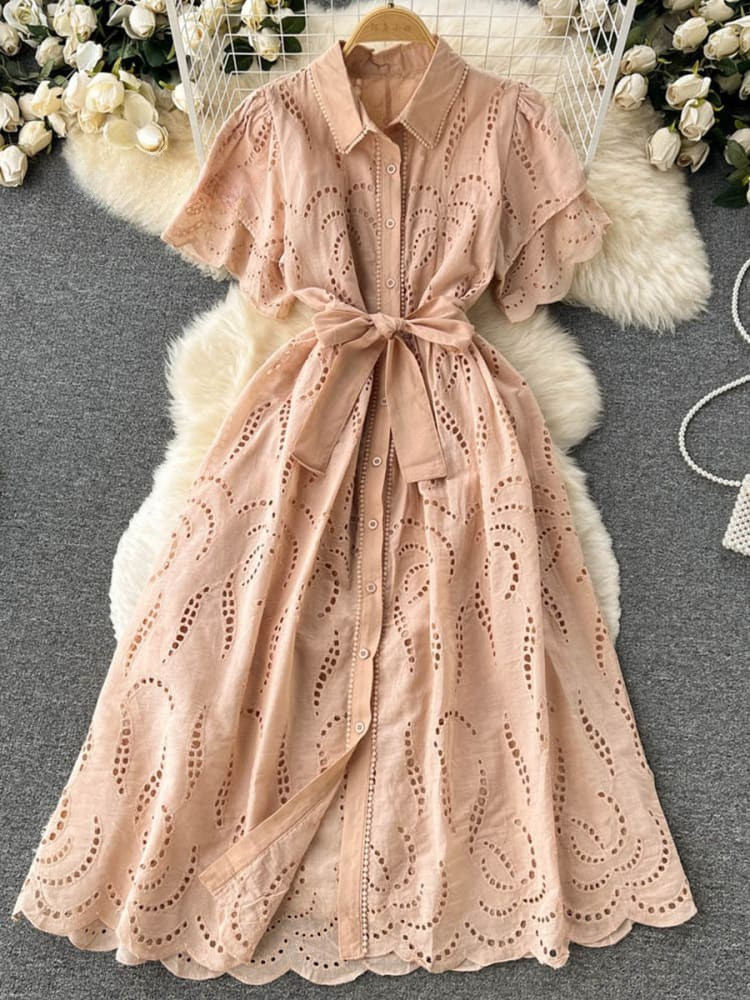 THE CALISE | EMBROIDERED COTTON DRESS