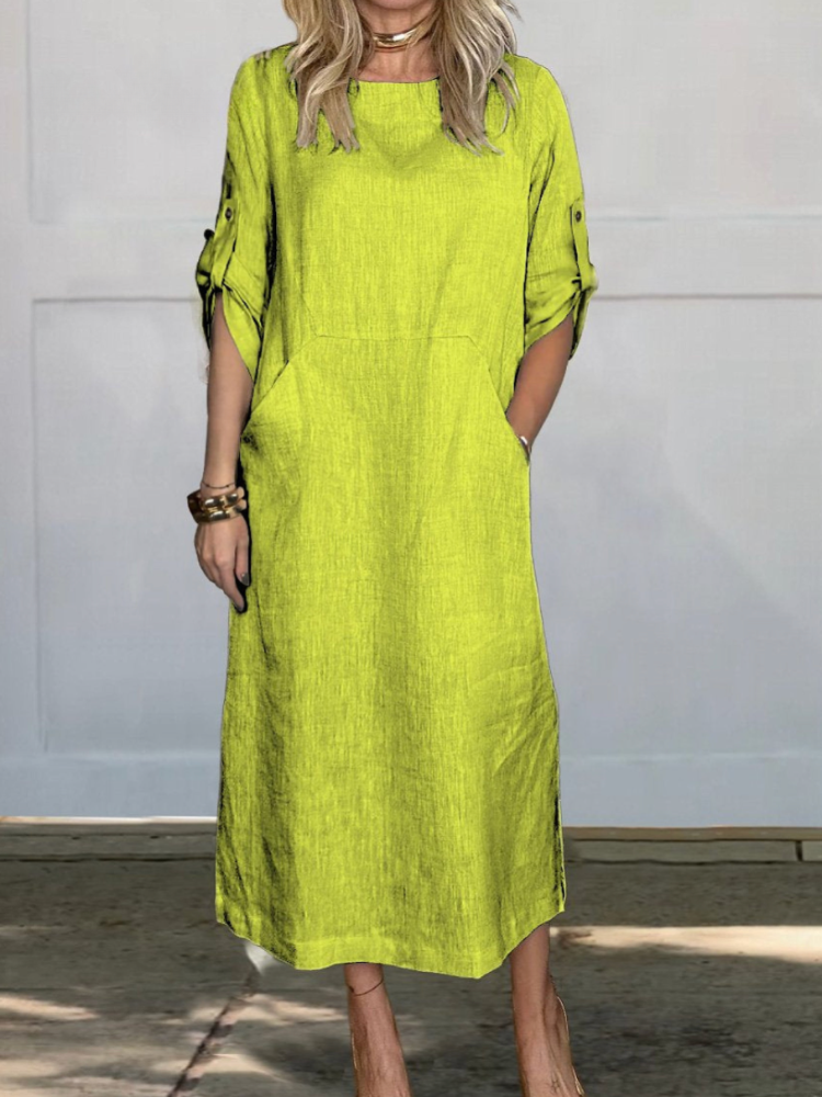 THE ELLERAY | COMFORT LINEN POCKET DRESS