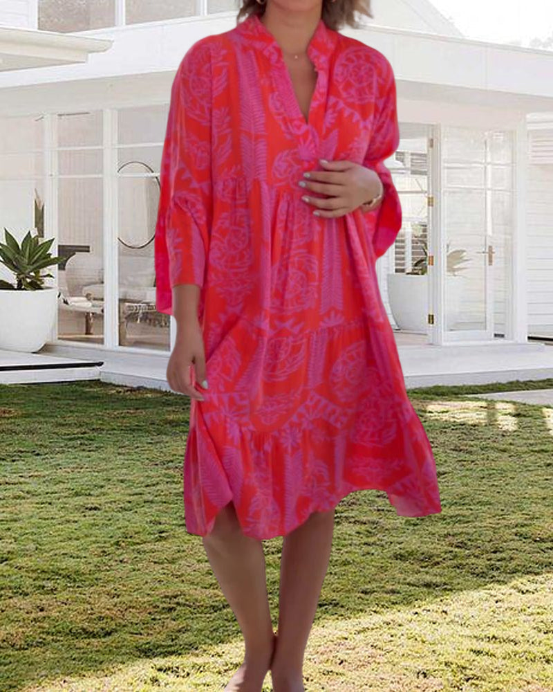 THE AYLA | BOHO GEOMETRIC PRINT DRESS