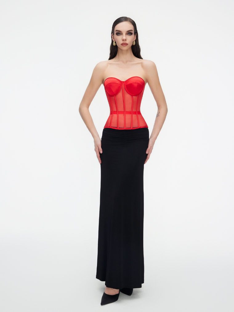 THE EVELINA | ELEGANT MESH CORSET TOP